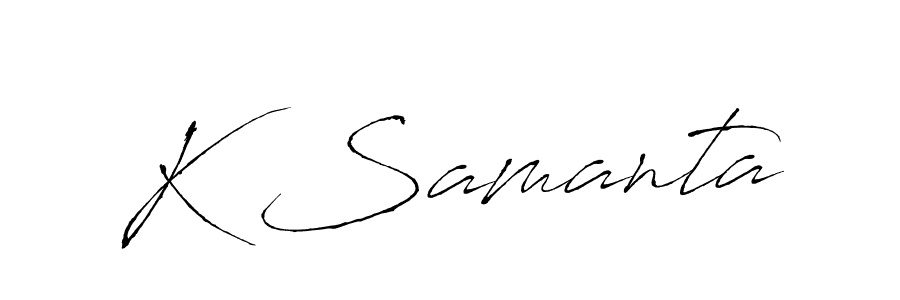 Also You can easily find your signature by using the search form. We will create K Samanta name handwritten signature images for you free of cost using Antro_Vectra sign style. K Samanta signature style 6 images and pictures png