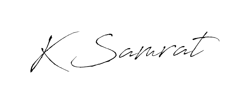 Create a beautiful signature design for name K Samrat. With this signature (Antro_Vectra) fonts, you can make a handwritten signature for free. K Samrat signature style 6 images and pictures png
