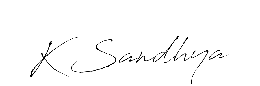 Make a beautiful signature design for name K Sandhya. With this signature (Antro_Vectra) style, you can create a handwritten signature for free. K Sandhya signature style 6 images and pictures png