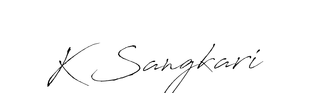 You should practise on your own different ways (Antro_Vectra) to write your name (K Sangkari) in signature. don't let someone else do it for you. K Sangkari signature style 6 images and pictures png