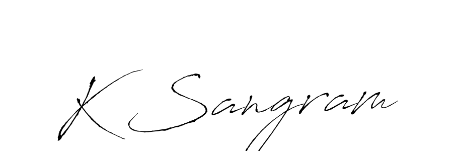 Antro_Vectra is a professional signature style that is perfect for those who want to add a touch of class to their signature. It is also a great choice for those who want to make their signature more unique. Get K Sangram name to fancy signature for free. K Sangram signature style 6 images and pictures png