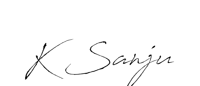 The best way (Antro_Vectra) to make a short signature is to pick only two or three words in your name. The name K Sanju include a total of six letters. For converting this name. K Sanju signature style 6 images and pictures png