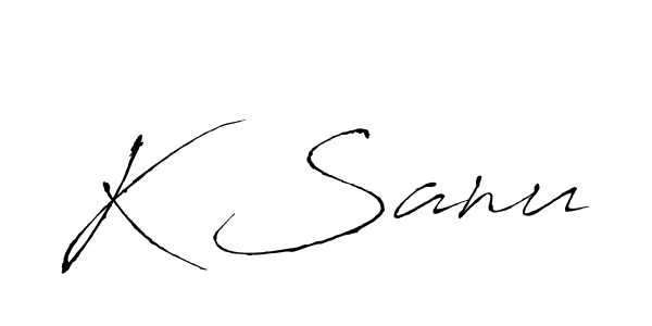 The best way (Antro_Vectra) to make a short signature is to pick only two or three words in your name. The name K Sanu include a total of six letters. For converting this name. K Sanu signature style 6 images and pictures png