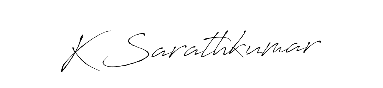 Create a beautiful signature design for name K Sarathkumar. With this signature (Antro_Vectra) fonts, you can make a handwritten signature for free. K Sarathkumar signature style 6 images and pictures png