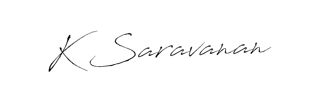 Create a beautiful signature design for name K Saravanan. With this signature (Antro_Vectra) fonts, you can make a handwritten signature for free. K Saravanan signature style 6 images and pictures png