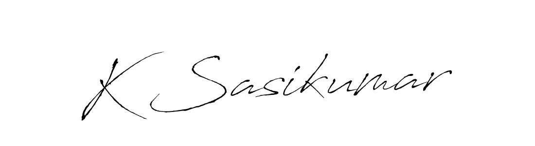 The best way (Antro_Vectra) to make a short signature is to pick only two or three words in your name. The name K Sasikumar include a total of six letters. For converting this name. K Sasikumar signature style 6 images and pictures png