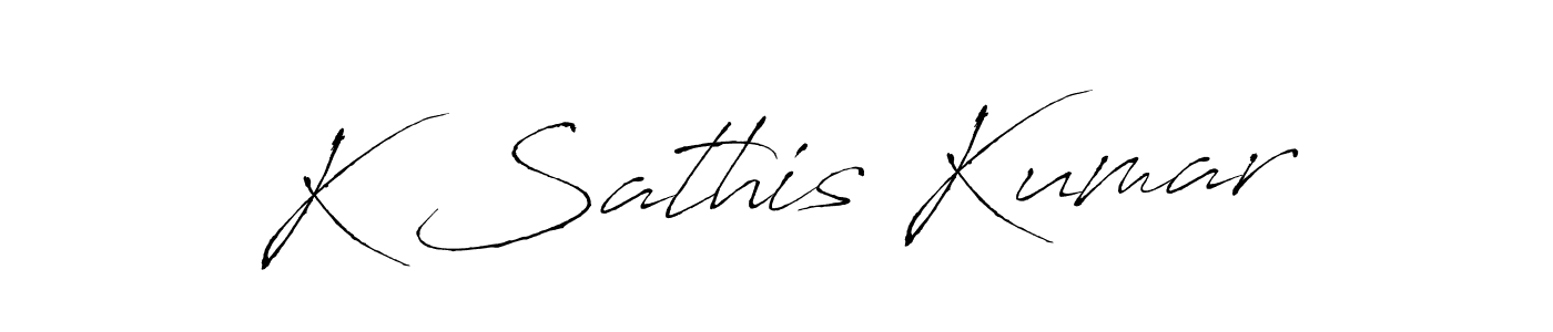 Antro_Vectra is a professional signature style that is perfect for those who want to add a touch of class to their signature. It is also a great choice for those who want to make their signature more unique. Get K Sathis Kumar name to fancy signature for free. K Sathis Kumar signature style 6 images and pictures png