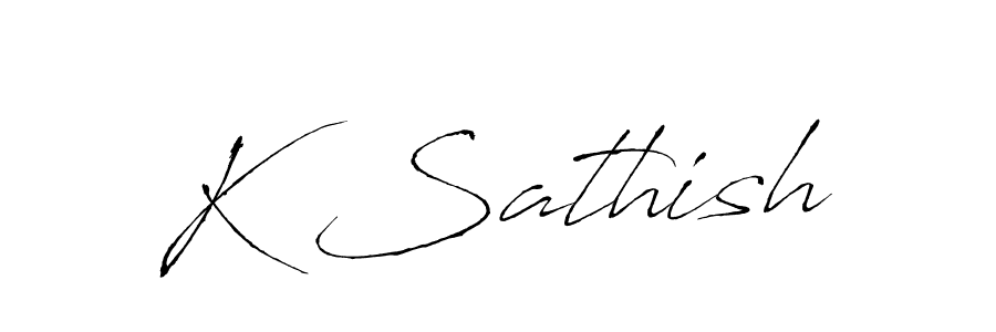 Make a beautiful signature design for name K Sathish. With this signature (Antro_Vectra) style, you can create a handwritten signature for free. K Sathish signature style 6 images and pictures png