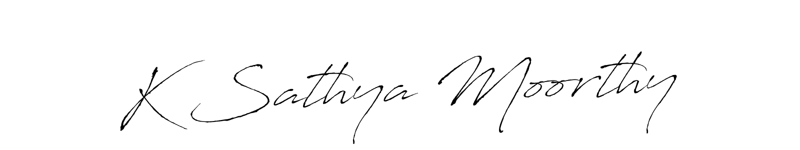 Make a beautiful signature design for name K Sathya Moorthy. With this signature (Antro_Vectra) style, you can create a handwritten signature for free. K Sathya Moorthy signature style 6 images and pictures png
