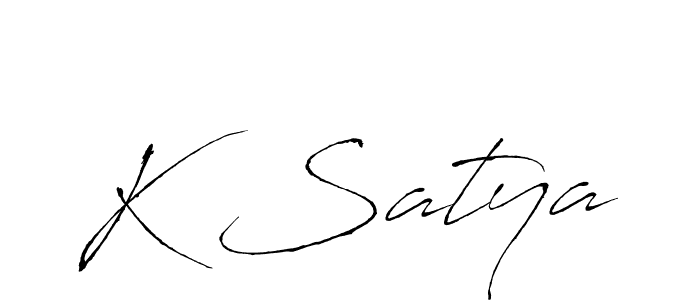 How to make K Satya name signature. Use Antro_Vectra style for creating short signs online. This is the latest handwritten sign. K Satya signature style 6 images and pictures png