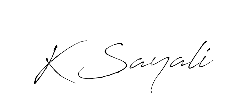 This is the best signature style for the K Sayali name. Also you like these signature font (Antro_Vectra). Mix name signature. K Sayali signature style 6 images and pictures png