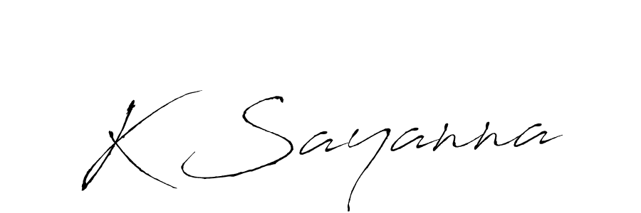 Design your own signature with our free online signature maker. With this signature software, you can create a handwritten (Antro_Vectra) signature for name K Sayanna. K Sayanna signature style 6 images and pictures png