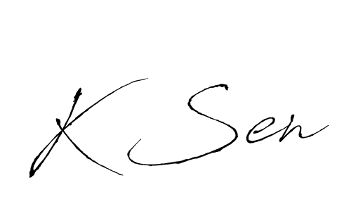 K Sen stylish signature style. Best Handwritten Sign (Antro_Vectra) for my name. Handwritten Signature Collection Ideas for my name K Sen. K Sen signature style 6 images and pictures png