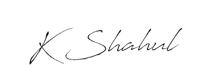 Make a beautiful signature design for name K Shahul. With this signature (Antro_Vectra) style, you can create a handwritten signature for free. K Shahul signature style 6 images and pictures png