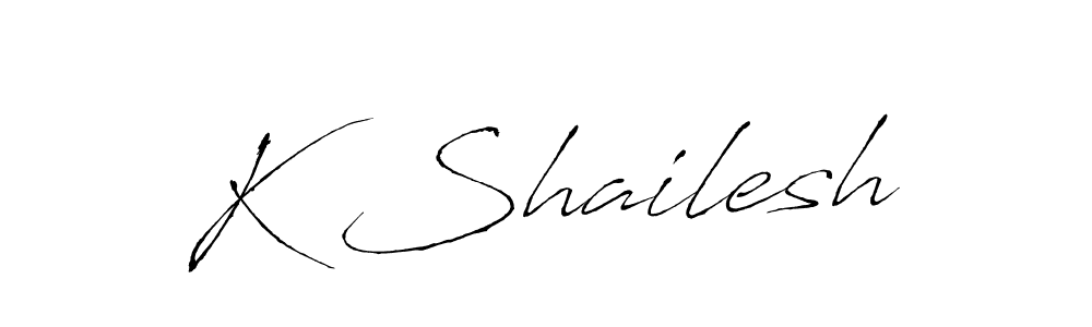 Design your own signature with our free online signature maker. With this signature software, you can create a handwritten (Antro_Vectra) signature for name K Shailesh. K Shailesh signature style 6 images and pictures png