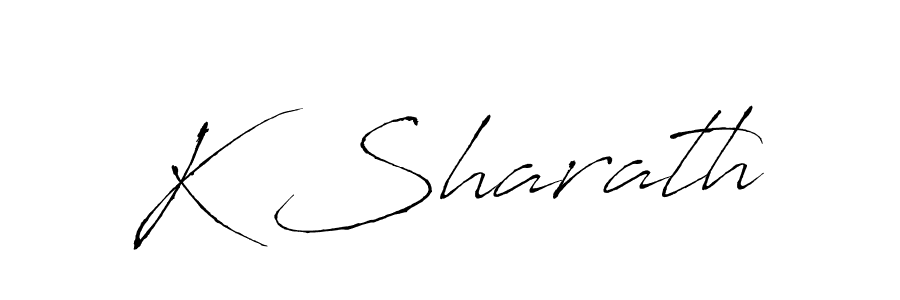 Design your own signature with our free online signature maker. With this signature software, you can create a handwritten (Antro_Vectra) signature for name K Sharath. K Sharath signature style 6 images and pictures png