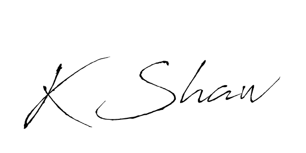 Make a beautiful signature design for name K Shaw. With this signature (Antro_Vectra) style, you can create a handwritten signature for free. K Shaw signature style 6 images and pictures png