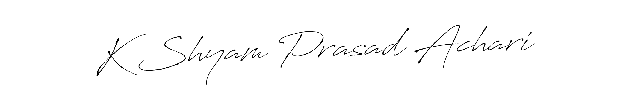 Make a short K Shyam Prasad Achari signature style. Manage your documents anywhere anytime using Antro_Vectra. Create and add eSignatures, submit forms, share and send files easily. K Shyam Prasad Achari signature style 6 images and pictures png