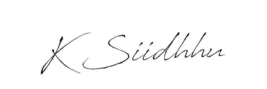 The best way (Antro_Vectra) to make a short signature is to pick only two or three words in your name. The name K Siidhhu include a total of six letters. For converting this name. K Siidhhu signature style 6 images and pictures png