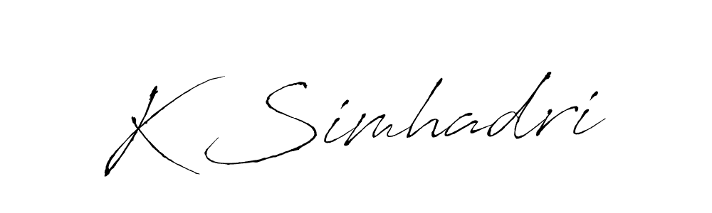 if you are searching for the best signature style for your name K Simhadri. so please give up your signature search. here we have designed multiple signature styles  using Antro_Vectra. K Simhadri signature style 6 images and pictures png