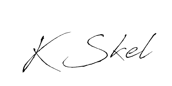 Design your own signature with our free online signature maker. With this signature software, you can create a handwritten (Antro_Vectra) signature for name K Skel. K Skel signature style 6 images and pictures png