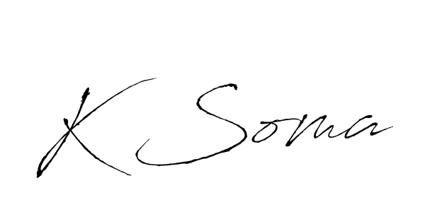 Make a beautiful signature design for name K Soma. With this signature (Antro_Vectra) style, you can create a handwritten signature for free. K Soma signature style 6 images and pictures png