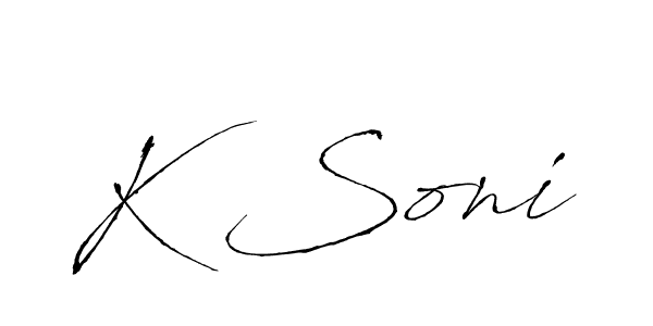 Antro_Vectra is a professional signature style that is perfect for those who want to add a touch of class to their signature. It is also a great choice for those who want to make their signature more unique. Get K Soni name to fancy signature for free. K Soni signature style 6 images and pictures png