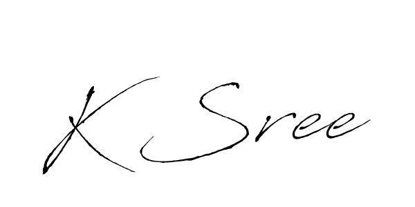 Create a beautiful signature design for name K Sree. With this signature (Antro_Vectra) fonts, you can make a handwritten signature for free. K Sree signature style 6 images and pictures png