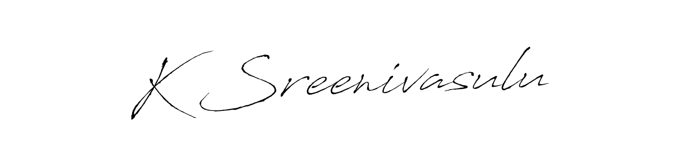 Create a beautiful signature design for name K Sreenivasulu. With this signature (Antro_Vectra) fonts, you can make a handwritten signature for free. K Sreenivasulu signature style 6 images and pictures png