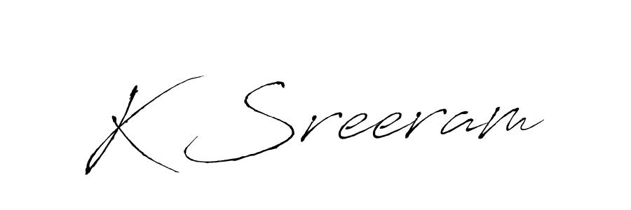 Make a beautiful signature design for name K Sreeram. With this signature (Antro_Vectra) style, you can create a handwritten signature for free. K Sreeram signature style 6 images and pictures png