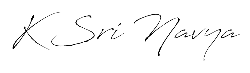 The best way (Antro_Vectra) to make a short signature is to pick only two or three words in your name. For converting this name K Sri Navya. K Sri Navya signature style 6 images and pictures png