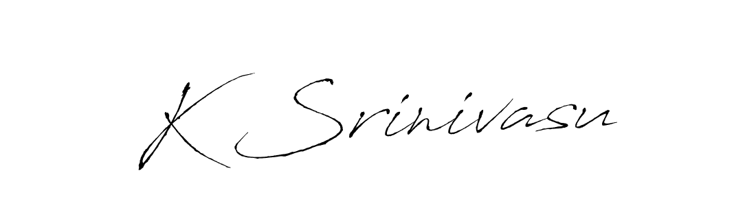 The best way (Antro_Vectra) to make a short signature is to pick only two or three words in your name. The name K Srinivasu include a total of six letters. For converting this name. K Srinivasu signature style 6 images and pictures png