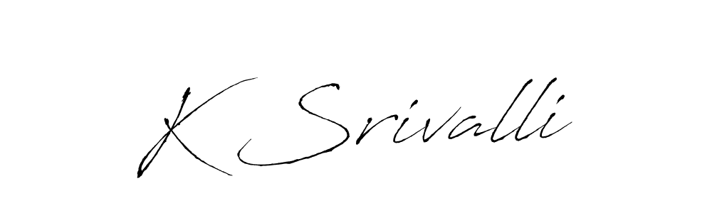 if you are searching for the best signature style for your name K Srivalli. so please give up your signature search. here we have designed multiple signature styles  using Antro_Vectra. K Srivalli signature style 6 images and pictures png