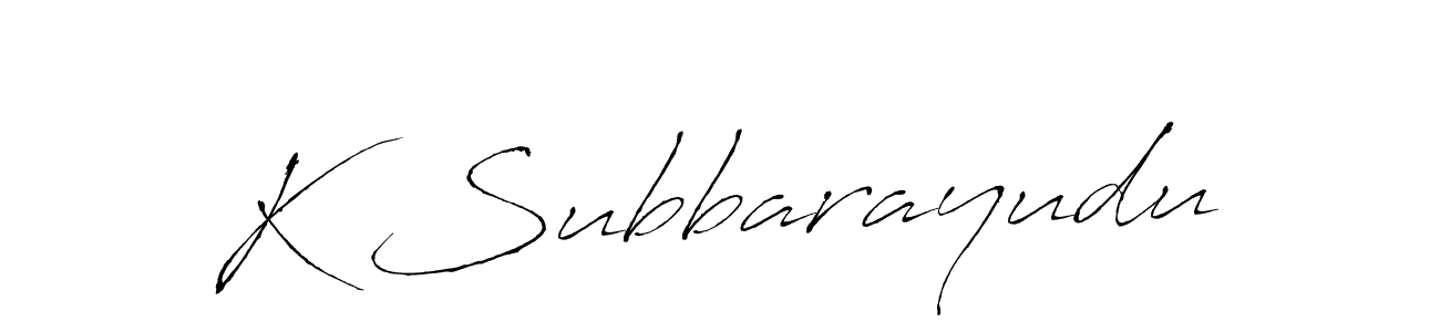 The best way (Antro_Vectra) to make a short signature is to pick only two or three words in your name. The name K Subbarayudu include a total of six letters. For converting this name. K Subbarayudu signature style 6 images and pictures png