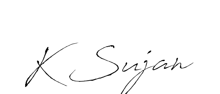 K Sujan stylish signature style. Best Handwritten Sign (Antro_Vectra) for my name. Handwritten Signature Collection Ideas for my name K Sujan. K Sujan signature style 6 images and pictures png