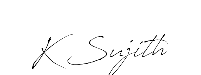 You should practise on your own different ways (Antro_Vectra) to write your name (K Sujith) in signature. don't let someone else do it for you. K Sujith signature style 6 images and pictures png