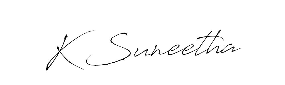 Design your own signature with our free online signature maker. With this signature software, you can create a handwritten (Antro_Vectra) signature for name K Suneetha. K Suneetha signature style 6 images and pictures png