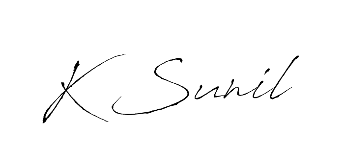 K Sunil stylish signature style. Best Handwritten Sign (Antro_Vectra) for my name. Handwritten Signature Collection Ideas for my name K Sunil. K Sunil signature style 6 images and pictures png