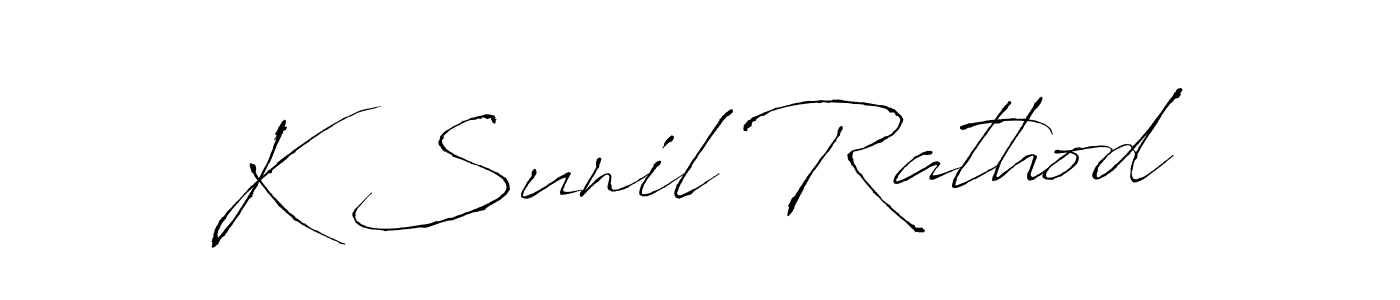 Make a beautiful signature design for name K Sunil Rathod. With this signature (Antro_Vectra) style, you can create a handwritten signature for free. K Sunil Rathod signature style 6 images and pictures png