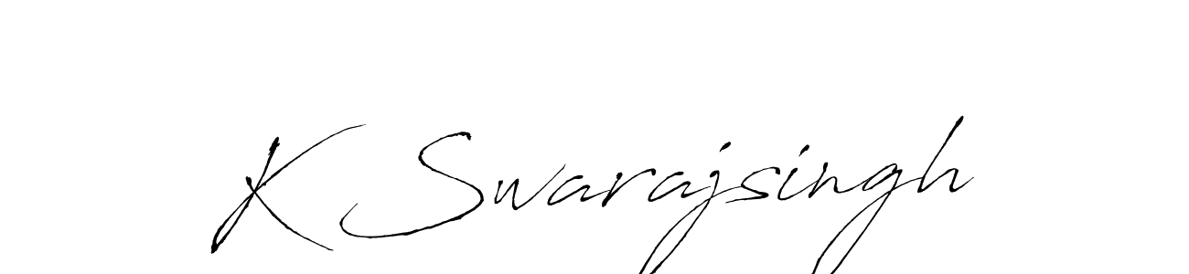 How to make K Swarajsingh name signature. Use Antro_Vectra style for creating short signs online. This is the latest handwritten sign. K Swarajsingh signature style 6 images and pictures png
