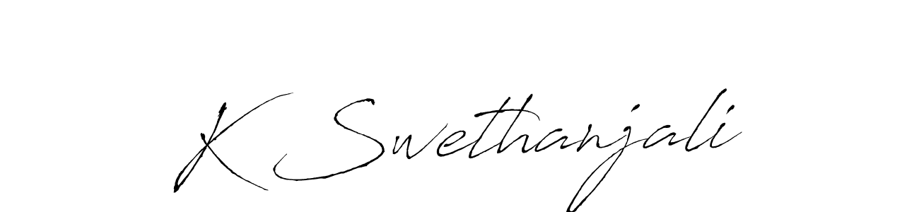 Use a signature maker to create a handwritten signature online. With this signature software, you can design (Antro_Vectra) your own signature for name K Swethanjali. K Swethanjali signature style 6 images and pictures png