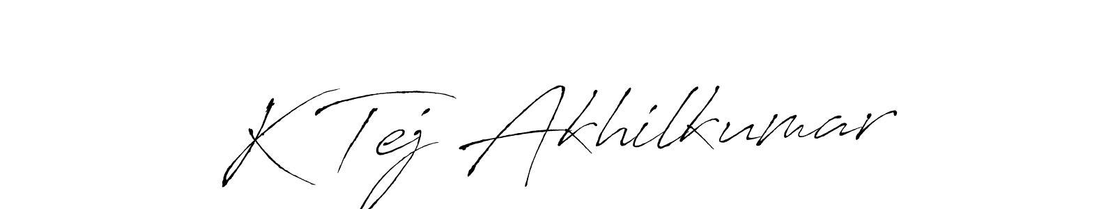 How to make K Tej Akhilkumar signature? Antro_Vectra is a professional autograph style. Create handwritten signature for K Tej Akhilkumar name. K Tej Akhilkumar signature style 6 images and pictures png
