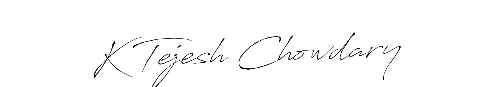 This is the best signature style for the K Tejesh Chowdary name. Also you like these signature font (Antro_Vectra). Mix name signature. K Tejesh Chowdary signature style 6 images and pictures png