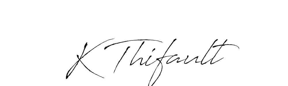 The best way (Antro_Vectra) to make a short signature is to pick only two or three words in your name. The name K Thifault include a total of six letters. For converting this name. K Thifault signature style 6 images and pictures png