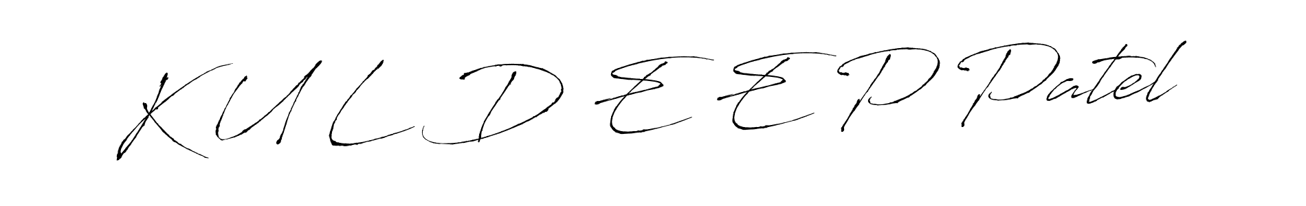 The best way (Antro_Vectra) to make a short signature is to pick only two or three words in your name. The name K U L D E E P Patel include a total of six letters. For converting this name. K U L D E E P Patel signature style 6 images and pictures png
