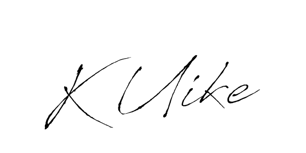 Make a beautiful signature design for name K Uike. With this signature (Antro_Vectra) style, you can create a handwritten signature for free. K Uike signature style 6 images and pictures png