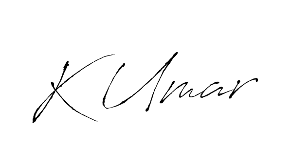 Create a beautiful signature design for name K Umar. With this signature (Antro_Vectra) fonts, you can make a handwritten signature for free. K Umar signature style 6 images and pictures png