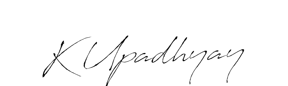 if you are searching for the best signature style for your name K Upadhyay. so please give up your signature search. here we have designed multiple signature styles  using Antro_Vectra. K Upadhyay signature style 6 images and pictures png