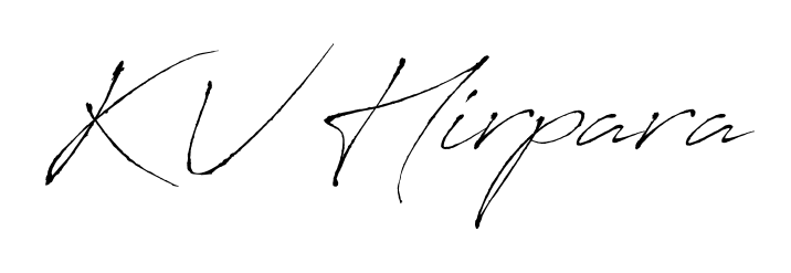 The Antro_Vectra font transforms the name K V Hirpara into an executive sign with sharp precision and distinguished character. K V Hirpara signature style 6 images and pictures png