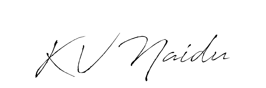 Make a beautiful signature design for name K V Naidu. With this signature (Antro_Vectra) style, you can create a handwritten signature for free. K V Naidu signature style 6 images and pictures png